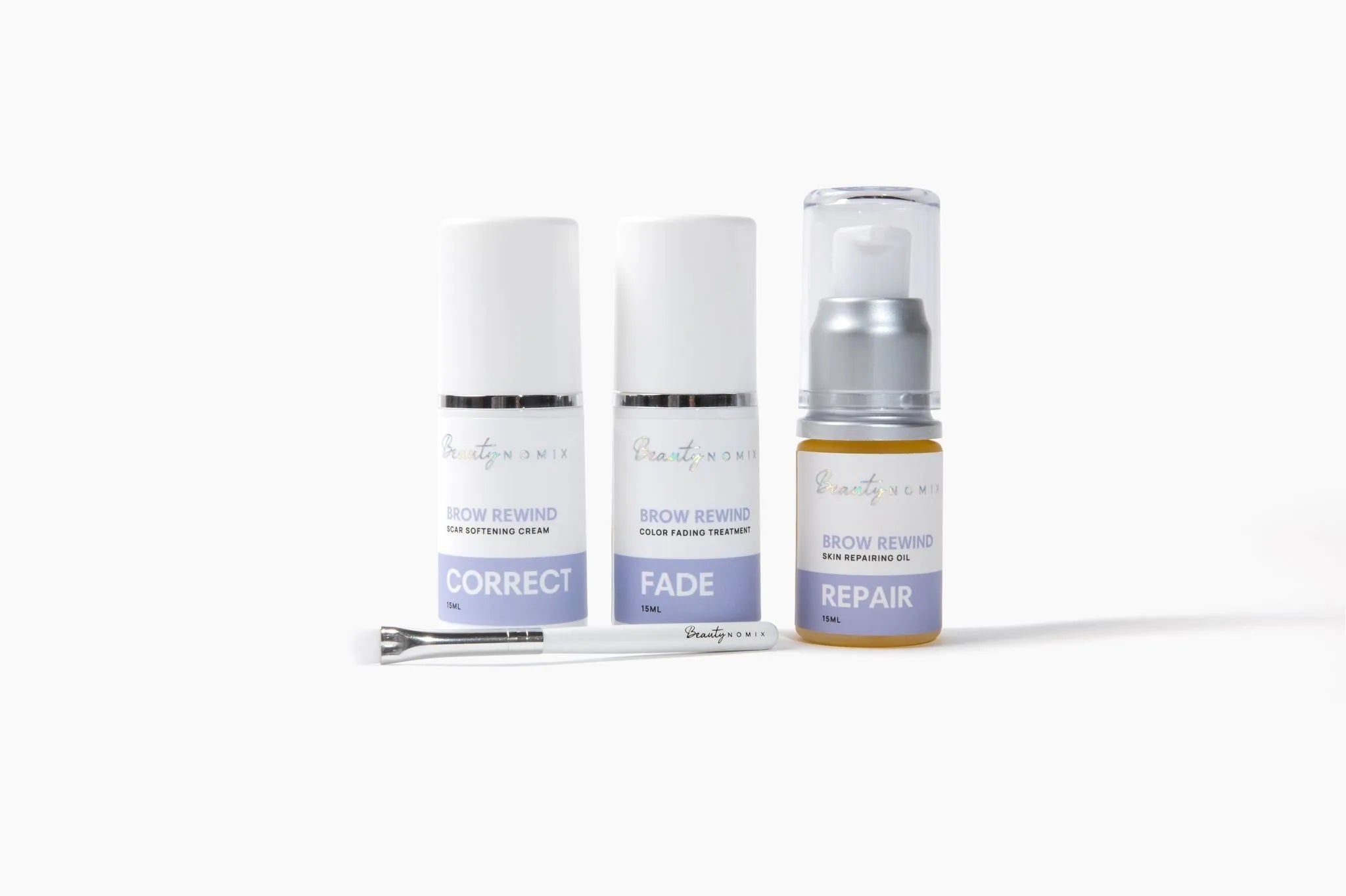 BROW REWIND microblading removal kit by BeautyNomix for fading and correcting eyebrow tattoos at home