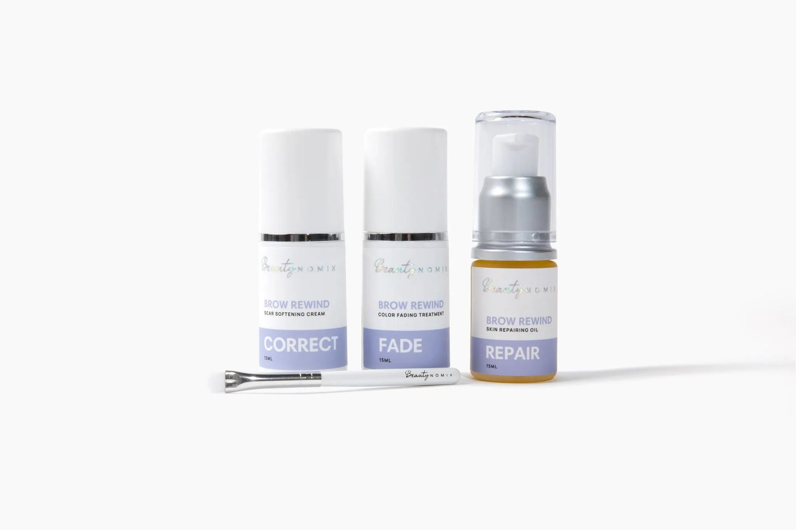 BROW REWIND microblading removal kit by BeautyNomix for fading and correcting eyebrow tattoos at home