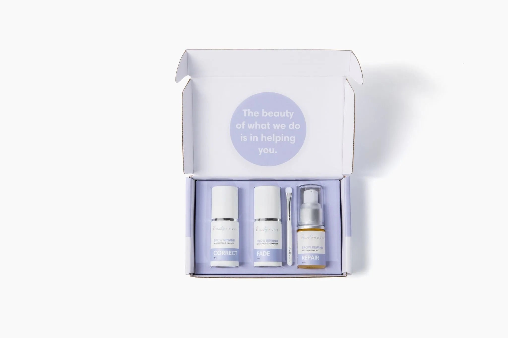 BROW REWIND microblading removal kit by BeautyNomix for fading and correcting eyebrow tattoos at home