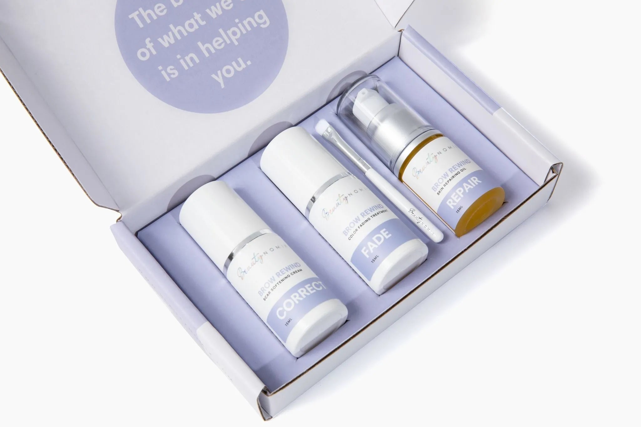 BeautyNomix BROW REWIND microblading removal kit for fading and correcting eyebrow tattoos at home