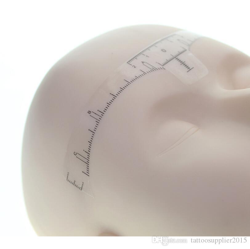 BeautyNomix eyebrow stencil ruler stickers in white, 50 pack for precise eyebrow mapping and microblading