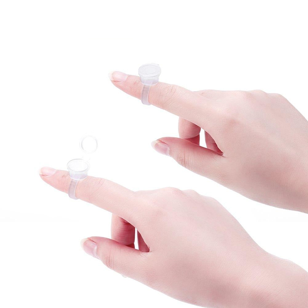 Clear plastic tattoo ink cups ring wells with cap, 50 pack by BeautyNomix