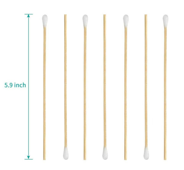Long Wooden Cotton Swabs 6 Inch 175pcs BeautyNomix
