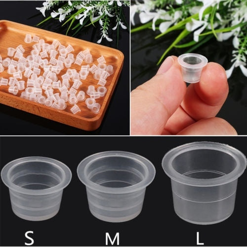 BeautyNomix tattoo ink cups in assorted sizes for pigment, numbing, and removal serum, 1000 pieces