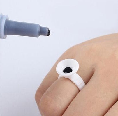 BeautyNomix small tattoo ink cups ring wells in clear plastic, 100 pack for pigment application