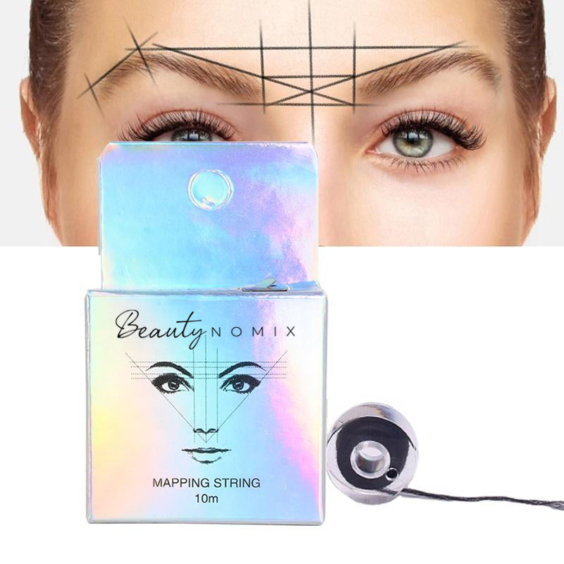 Pre-inked black and white eyebrow mapping string by BeautyNomix for precise brow shaping