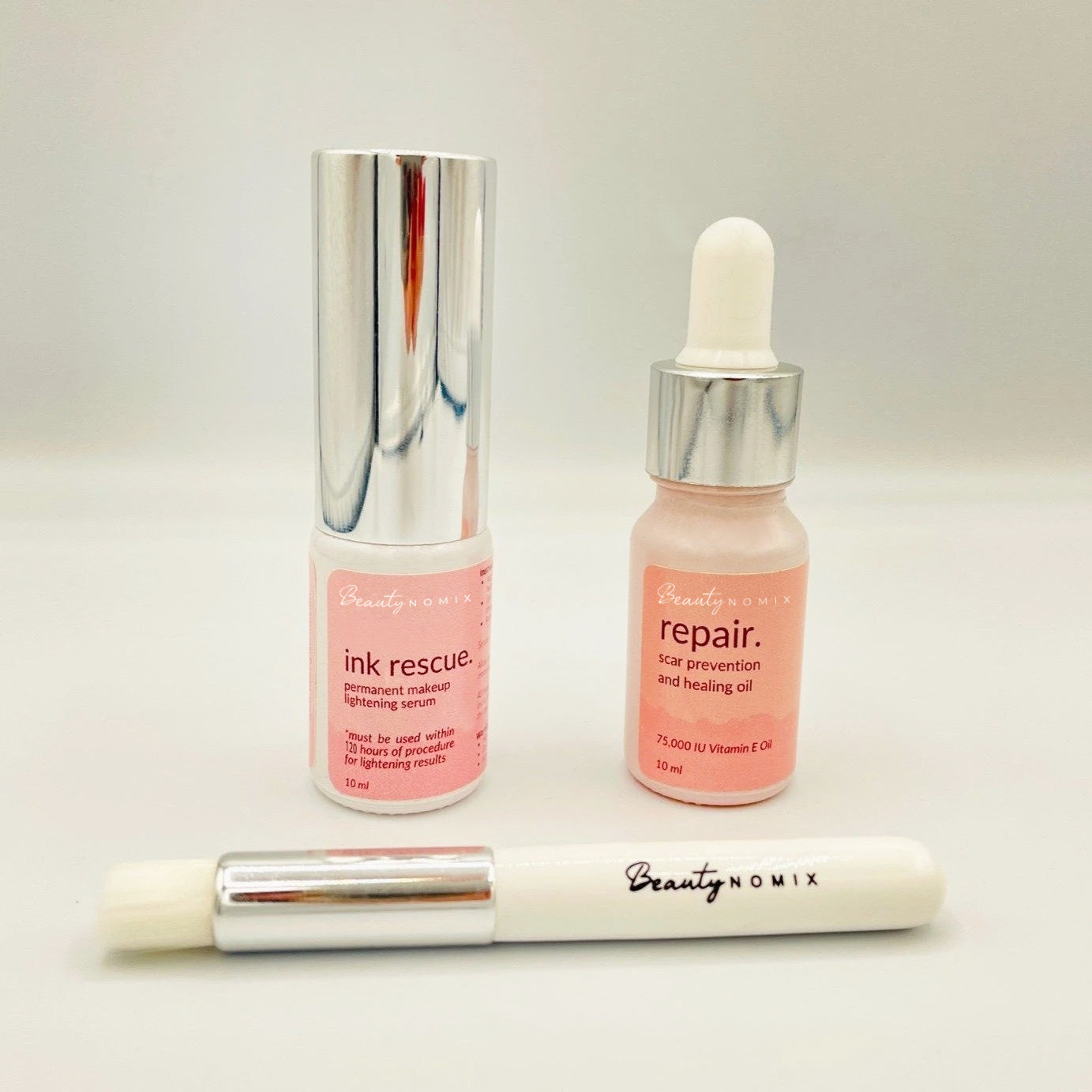 BeautyNomix Ink Rescue Kit for at-home tattoo and microblading removal, featuring easy-to-use applicator.
