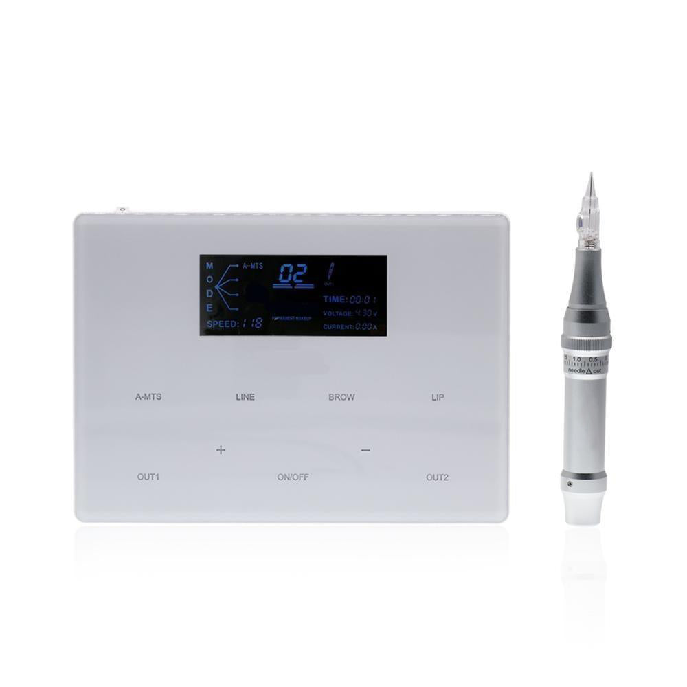 Digital rotary M8 permanent makeup machine in sleek design with touch-intelligent controls and included foot pedal by Goochi