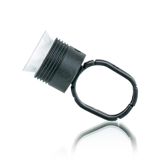 BeautyNomix black ring tattoo ink cups with clear wells, 50 pack, ideal for pigment application