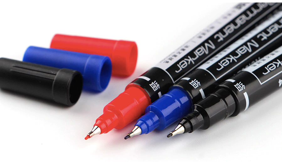 BeautyNomix smudge-proof mapping pens in black, waterproof, 3 pack for precise permanent makeup application.