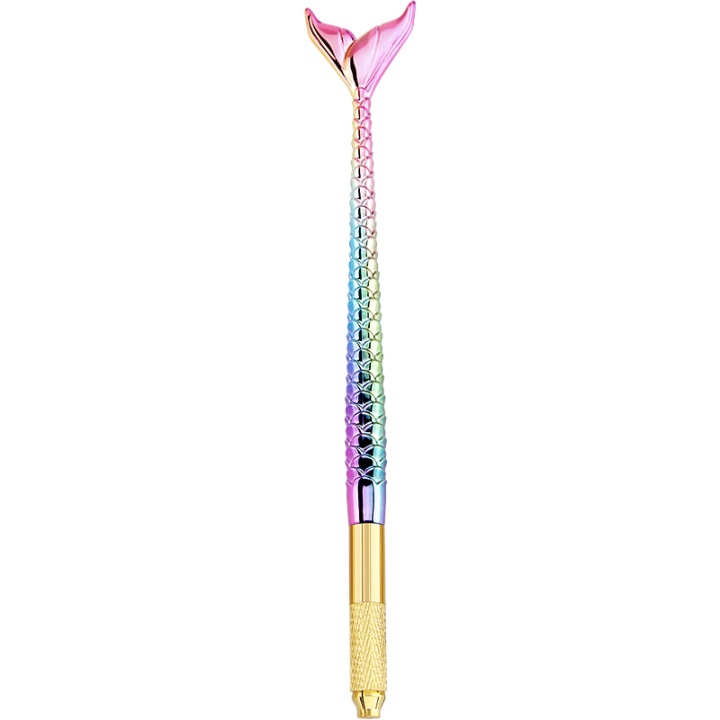 BeautyNomix Mermaid Microblade Handle in shimmering color, stainless steel, ideal for precise microblading.