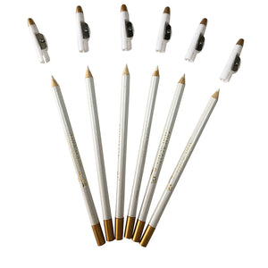 Permanent Eyebrow Pencils - White, Waterproof, Self Sharpening (Pack of 2)