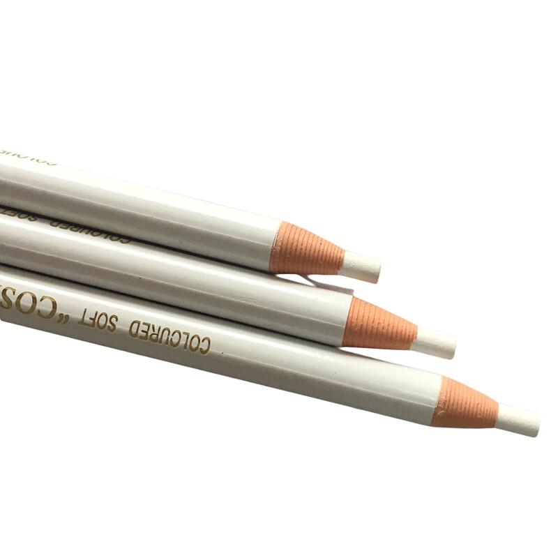 White waterproof eyebrow pencils in a pack of 3 by Cosmetic Art, ideal for microblading and defining brows.