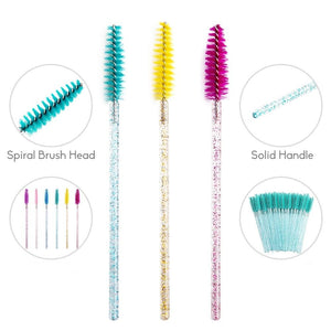 Eyebrow Brush Wands - Soft, Flexible Nylon - 50 Pack