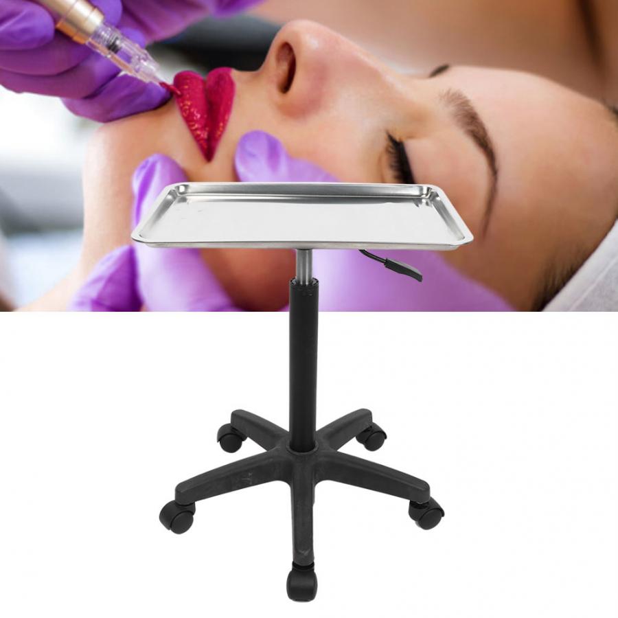 BeautyNomix stainless steel salon cart trolley with multiple trays and wheels for easy mobility