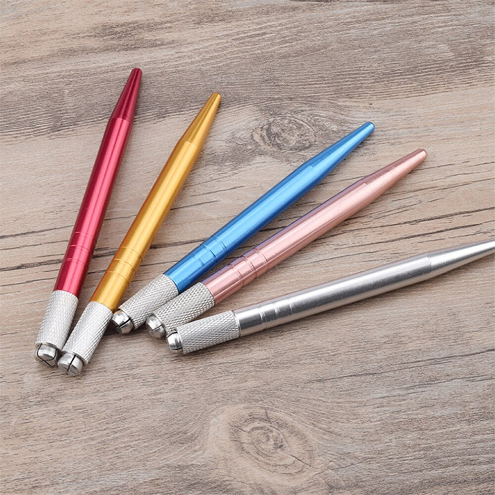 Set of 10 lightweight aluminum microblading pens in mixed colors by BeautyNomix