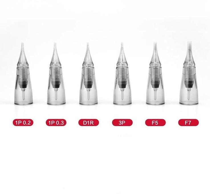 BAODAI stainless steel needle cartridges for ASK TATTOO machine, 10 pcs, available in sizes 0.20, 0.30, and 3 needles.