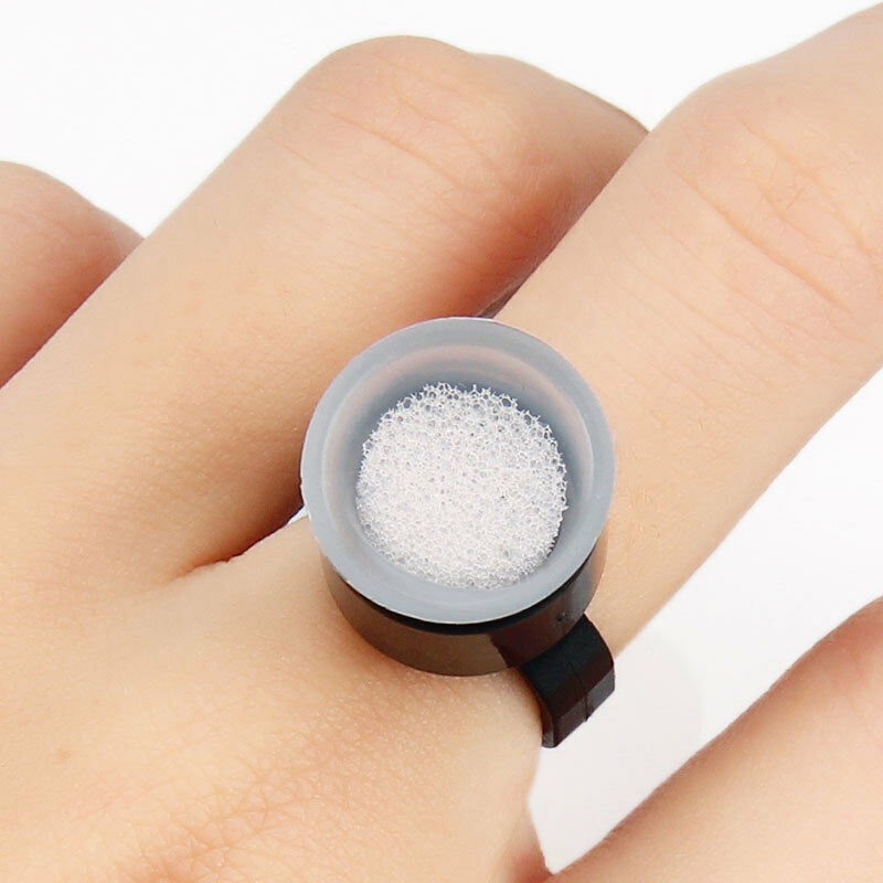 BeautyNomix black ring tattoo ink cups with clear wells, 50 pack, ideal for pigment application